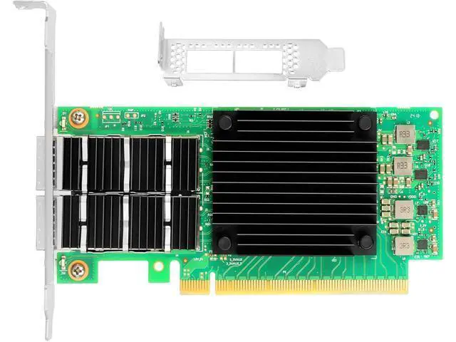 Alt view image 3 of 6 - 100GbE NIC Card for Mellanox MCX556A-EDAT, PCIe 4.0 x16 100Gb Ethernet NIC with Mellanox ConnectX-5 VPI Chipset, Dual QSFP28 EDR IB Network Card Support RDMA