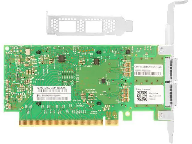 Alt view image 6 of 7 - 100Gb NIC for Mellanox MCX556A ConnectX-5 Chipset, VPI EDR InfiniBand 100GbE Dual-Port QSFP28, PCIe4.0 x16 InfiniBand/Ethernet Adapter Card Supports Windows Server/Linux/VMware
