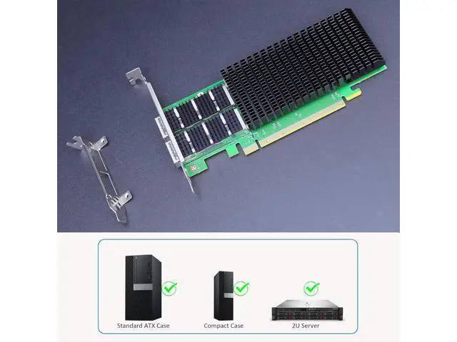 Alt view image 5 of 7 - GLOTRENDS ST7438 Dual Port 200GbE QSFP56 PCIe 4.0 x16 Network Adapter Card, Mellanox ConnectX-6, RDMA (RoCE), for Cloud H-PC Storage