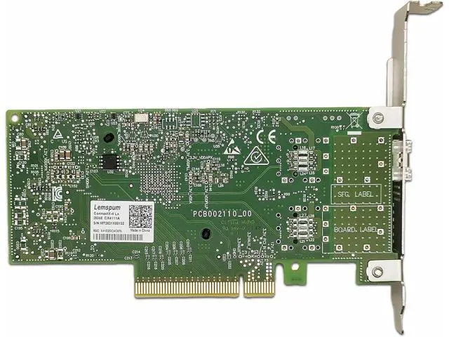 Alt view image 3 of 5 - 10/25GbE Ethernet Network Adapter Card with Mellanox CX4 Lx Chipset MCX4111A-ACUT, Single SFP28 Port PCIE3.0 x8, 25G NIC Support Windows/Linux/VMare/OFED, UEFI Enable