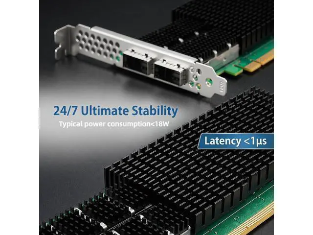 Alt view image 4 of 6 - 100GbE SmartNIC Card for Mellanox MCX623106AN-CDAT, PCIe 4.0 x16 100Gb Ethernet NIC with Mellanox ConnectX6 Dx EN Chipset, Dual QSFP56 Network Card Support RDMA