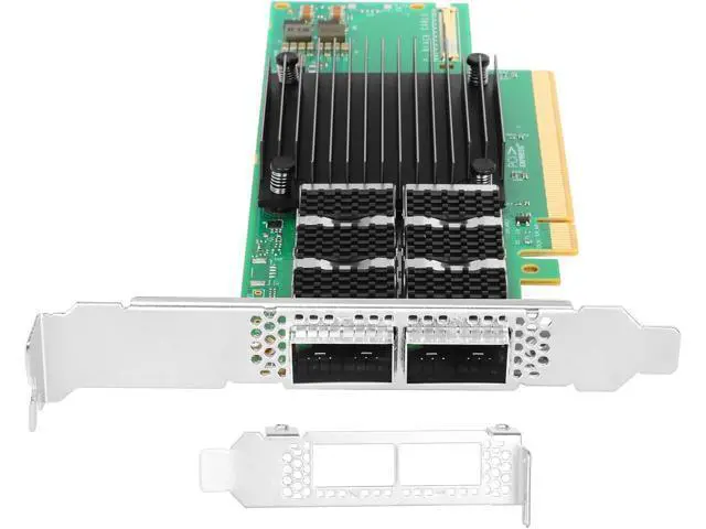 Alt view image 2 of 6 - 200GbE Smart NIC Card for Mellanox MCX653106A-HDAT-SP, PCIe 3.0/4.0 x16 200Gb VPI Ethernet NIC with Mellanox ConnectX-6 VPI Chipset,Dual QSFP56 HDR IB Network Card Support RDMA