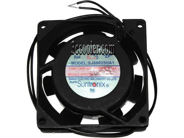 Alt view image 3 of 3 - for SANJUN 8025 SJ8025HA1 110V~120V 0.14/0.12A 2 Wires AC square Cooling fan