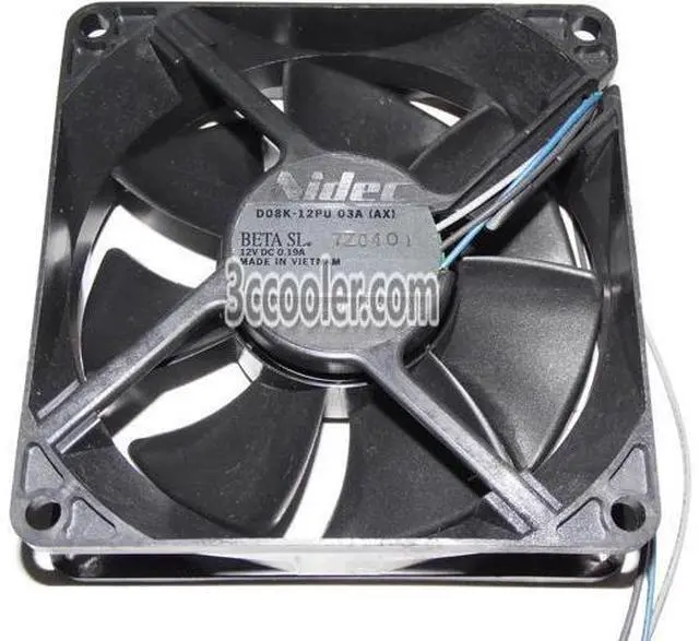 Main image of for NIDEC 8025 80*25mm D08K-12PU 03A (AX) 12V 0.19A 3 Wires 3 Pins Case Fan 8CM Cpu Cooler