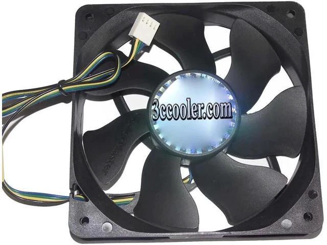 Alt view image 2 of 3 - 120mm A12025-20RB-4CP-F1 DF1202512RFHN 12V 0.32A 4 Wires Case Fan 120x25mm