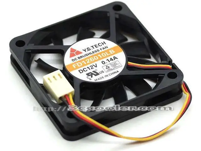 Alt view image 3 of 3 - for Y.S.TECH 6015 FD126015MB 12V 0.14A 3 Wires 3 Pins 6CM Case Fan