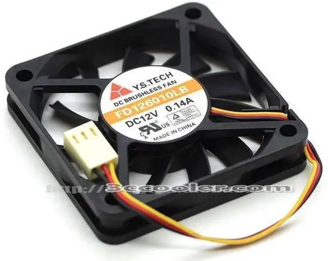 Main image of for Y.S.TECH 6010 6CM FD126010LB 12V 0.14A 3 Wires 3 Pins case Fan