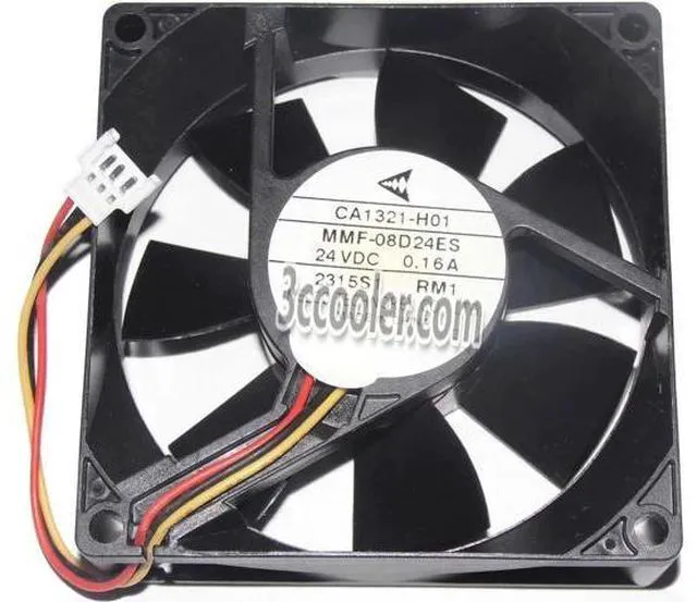 Main image of for Original Melco 8CM 80*25mm MMF-08D24ES RM1 CA1321-H01 24V 0.16A 3 Wires 3 Pins Inverter Fan for YASKAWA PLC ABB