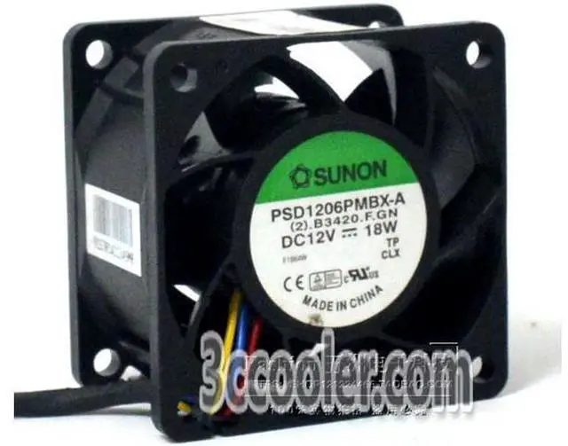 Main image of for Square Cooler of SUNON 60x38mm PSD1206PMBX-A 12V 18W 4Wires Axial Fan For HP server