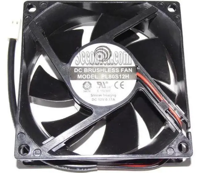 Main image of for Power Logic 80*25mm PL80S12H 12V 0.17A 2 wires 2 pins 8cm case fan cpu cooler