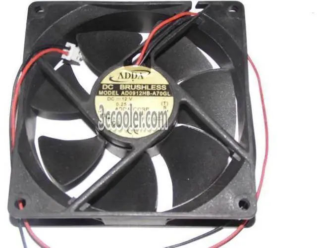 Main image of for ADDA 90x25mm 9025 AD0912HB-A70GL 12V 0.25A 2 Wires 2 Pins Case Fan 9CM CPU Cooler