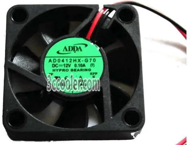 Main image of for ADDA 40x10mm AD0412HX-G70 12V 0.1A 2 Wires 2 Pins 4CM fan cpu cooler