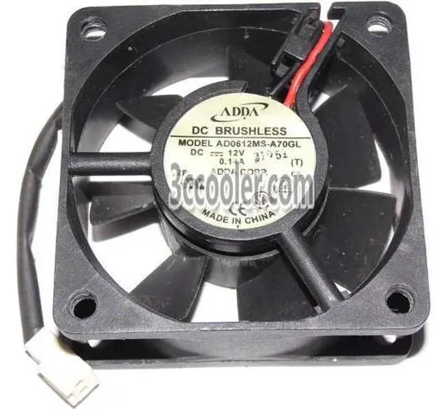 Main image of for ADDA 60x25mm AD0612MS-A70GL 12V 0.14A 2 Wires 2 Pins Case Fan 6CM CPU Cooler