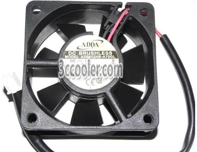 Main image of for ADDA 60x25mm AD0612HB-A70GL 12V 0.23A 2 Wires 2 Pins Case Fan 6CM CPu Cooler