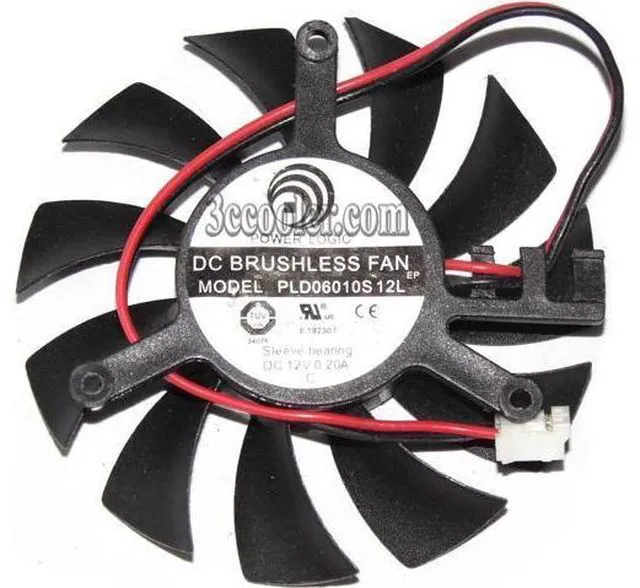 Main image of for Power Logic PLD06010S12L 12V 0.2A 2 wires 2 pins 11 blades vga fan graphics card cooler