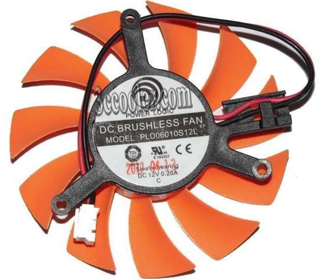 Alt view image 2 of 2 - for Power Logic PLD06010S12L 12V 0.2A 2 wires 2 pins 11 blades vga fan graphics card cooler