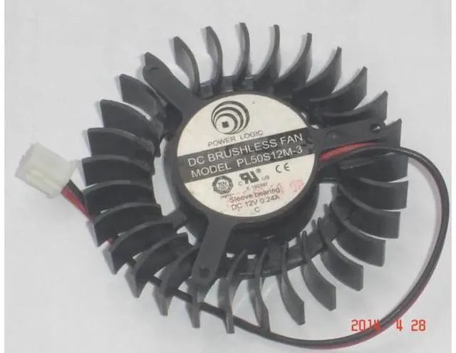 Alt view image 3 of 3 - for Power Logic PL50S12M-3 12V 0.24A 2 wires 2 pins frameless vga fan graphics card cooler