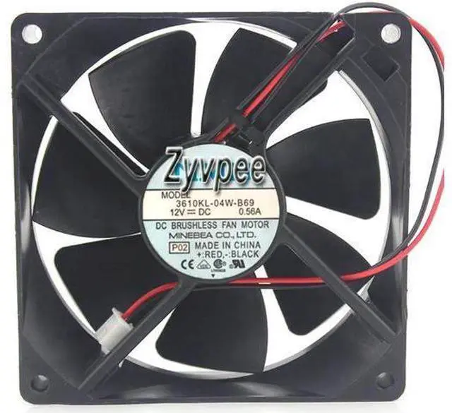 Main image of for DC square Cooler of NMB 9225 3610KL-04W-B69 with 12V 0.56A 2-Wires 2 Pins case cpu fan