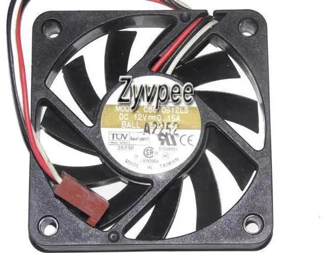 Main image of for Square Cooler of AVC 60*10mm C6010B12LS with 12V 0.15A 3-Wires 3 Pin case cpu fan