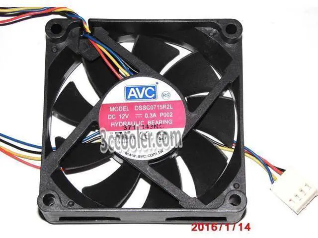Main image of for AVC 70x15MM DSSC0715R2L P002 12V 0.3A 4 Wires 4 Pins Case fan 7CM CPU COOLER