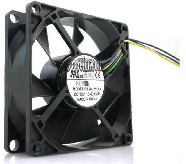 Main image of for EVERFLOW 80*25mm 8CM F128025DU 12V 0.4A 4 wires 4 pins Case Fan cpu cooler