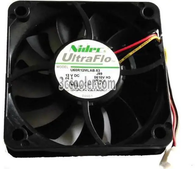 Main image of for NIDEC 6015 60*15mm U60R12MLAB-53 12V 0.05A 3 Wires 3 Pins Case Fan 6CM CPU Cooler
