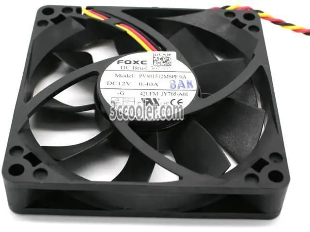Alt view image 3 of 3 - for Foxconn 8015 80*15mm PV801512MSPF 0A JY705-A01 12V 0.4A 3 Wires 3 Pins Case fan 8CM cpu cooler
