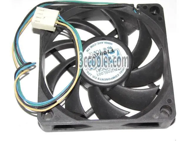 Alt view image 2 of 2 - for AVC 70x15mm DE07015R12U P056 12V 0.7A 4 Wires 4 Pins Case Fan 7CM CPU Cooler