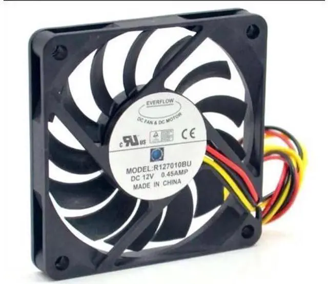 Main image of for 70MM Case Fan R127010BU 12V 0.45A 7CM 3 wires everflow CPU Cooler