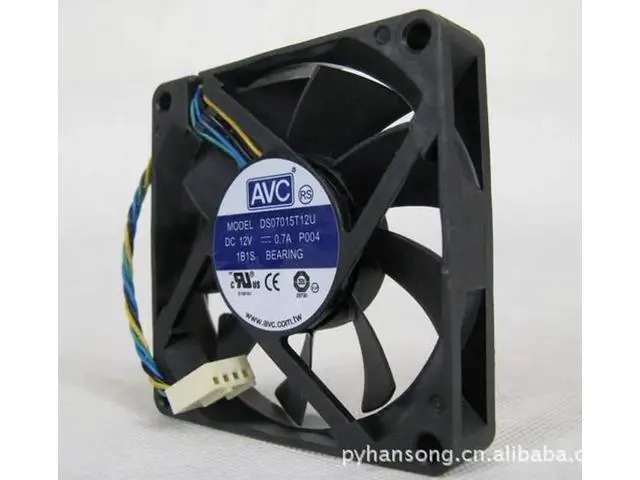 Alt view image 2 of 3 - for AVC 70x15mm DS07015T12U P004 12V 0.7A 4 Wires 4 Pins Case Fan 7CM CPU cooler