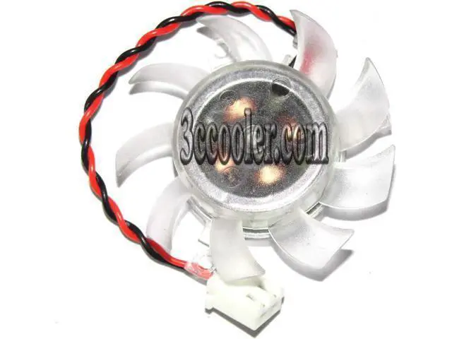 Alt view image 2 of 2 - for VETTE 4CM A4010L12S ZP 12V 0.07A 2 wires 2 pins transparent vga fan graphics card cooler