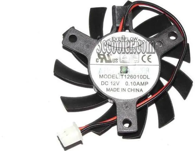 Main image of for EVERFLOW T126010DL 12V 0.1A 2 wires 2 pins vga fan graphics card cooler
