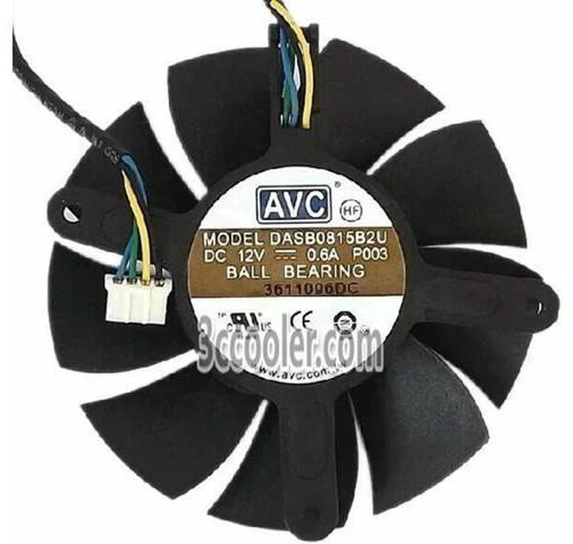 Main image of for AVC DASB0815B2U Frameless 12V 0.6A 4 Wires 4 Pins VGA Fan graphics card cooler Blower
