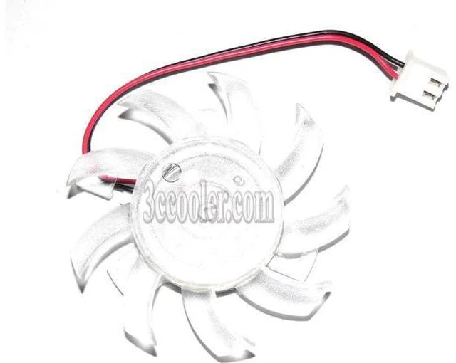 Alt view image 2 of 2 - for EVERFLOW T125010DM 12V 0.15A 2 wires 2 pins transparent blades vga fan graphics card cooler