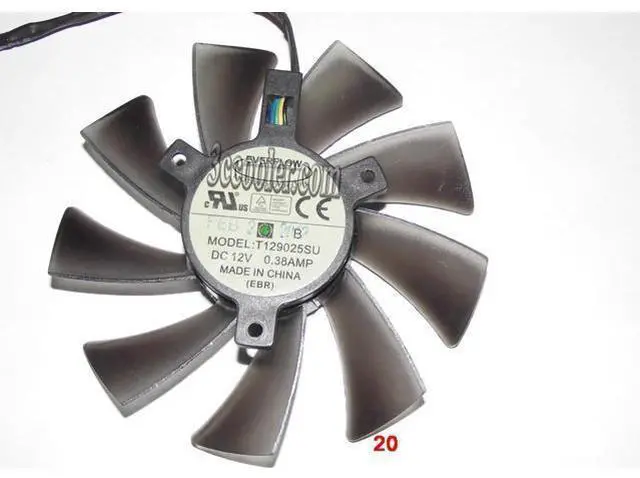 Main image of for EVERFLOW T129025SU 12V 0.38A 4 wires 4 pins VGA fan graphics card cooler