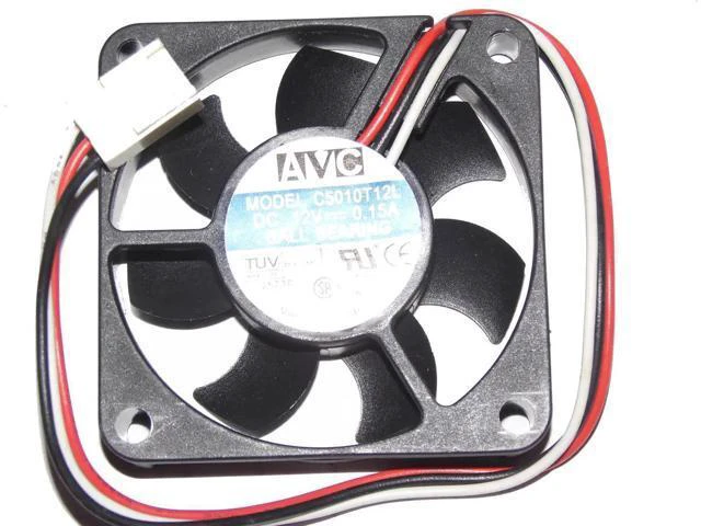 Alt view image 2 of 3 - for Square Cooler of AVC 50*10mm C5010T12L with 12V 0.15A 3-Wires 3 Pins Case fan
