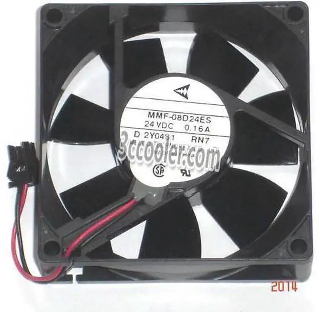 Main image of for Original Melco 8CM 80*25mm MMF-08D24ES RN7 24V 0.16A 2 Wires 2 Pins Inverter Fan for YASKAWA PLC ABB