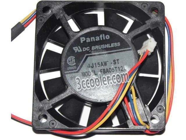 Alt view image 2 of 2 - for Panaflo 6015 60*15mm FBA06T12L 4J15AW-ST 12V 0.13A 3 Wires 3 Pins Case fan 6CM Server cooler