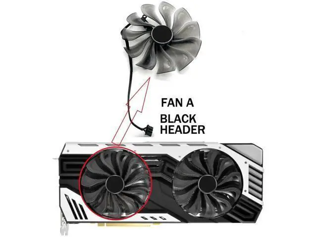 Alt view image 3 of 6 - Graphics Card Cooling Fans Suitable forPalit RTX 2060S 2070 2070S 2080 2080S GameRock/Jetstream JS GR GP GRP Series Desktop GAA8S2U 95mm 12V 0.45A 4Pin Video Card Cooler Fans GPU Fan (Fan-A)