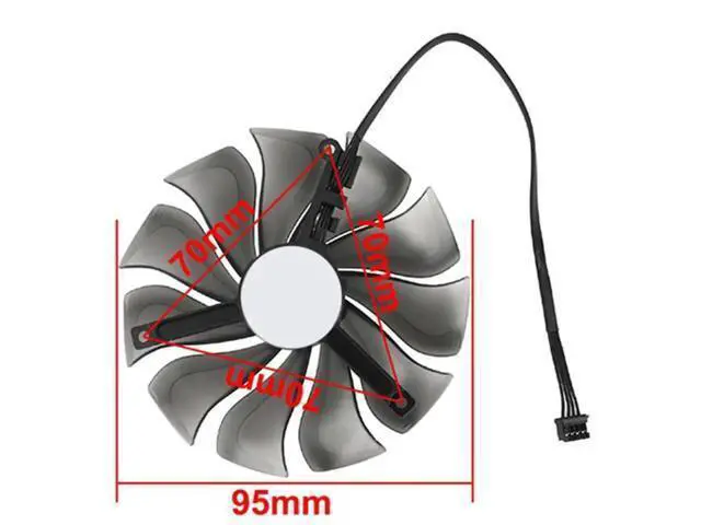 Alt view image 6 of 6 - Graphics Card Cooling Fans Suitable forPalit RTX 2060S 2070 2070S 2080 2080S GameRock/Jetstream JS GR GP GRP Series Desktop GAA8S2U 95mm 12V 0.45A 4Pin Video Card Cooler Fans GPU Fan (Fan-A)