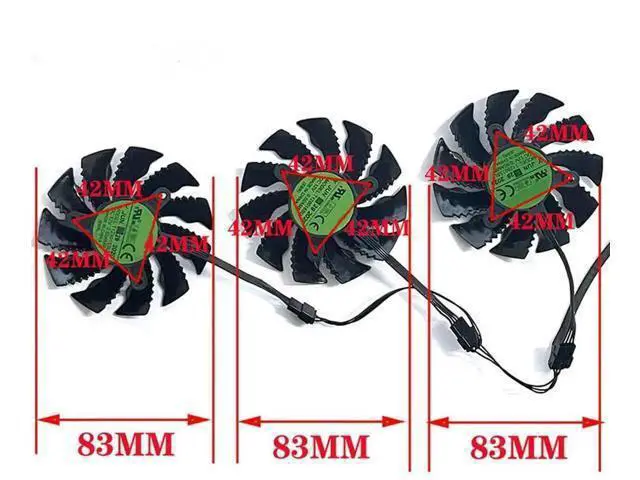 Alt view image 3 of 6 - Graphics Card Cooling Fans Suitable forGigabyte RX 6800 6800XT 6900 6900XT Gaming RTX 3070 Eagle Series Desktop T128015SU 83mm 12V 0.50A 4Pin Video Card Cooler Fans GPU Fan (Fan-B)