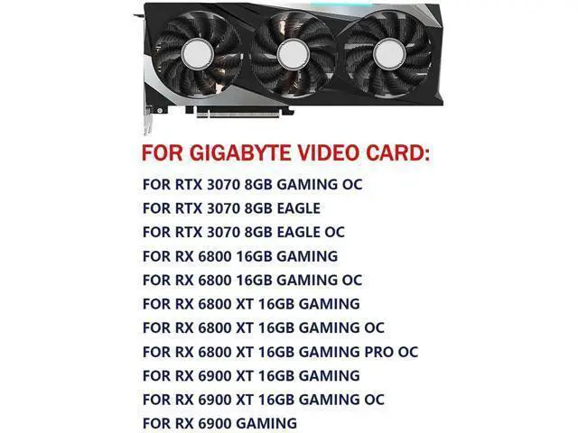 Alt view image 4 of 6 - Graphics Card Cooling Fans Suitable forGigabyte RX 6800 6800XT 6900 6900XT Gaming RTX 3070 Eagle Series Desktop T128015SU 83mm 12V 0.50A 4Pin Video Card Cooler Fans GPU Fan (Fan-B)