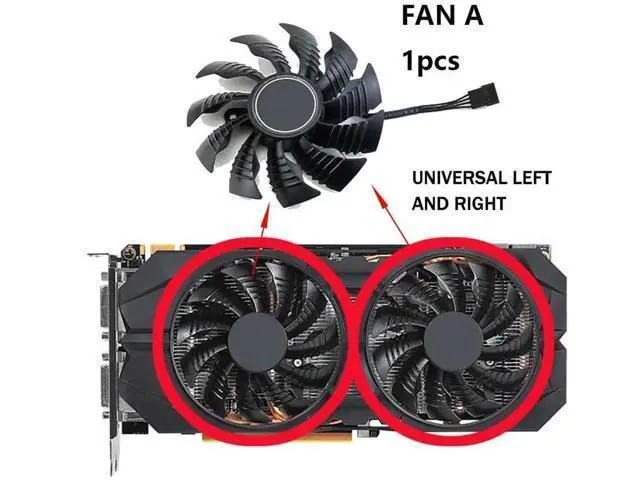 Alt view image 5 of 6 - Graphics Card Cooling Fans Suitable forGigabyte GTX 950 960 GV N950 N960 Series Desktop T12915SU 12V 0.50A 87mm 4Pin Video Card Cooler Fans GPU Fan (Fan-A)
