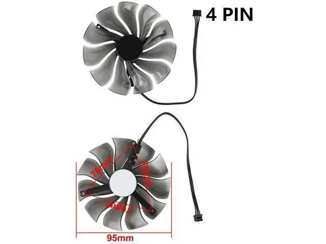 Alt view image 6 of 6 - Graphics Card Cooling Fans Suitable for MAXSUN RTX 2070 Super 2080 Super Jetstream Series Desktop GAA8S2U 95mm 12V 0.45A 4Pin Video Card Cooler Fans GPU Fan (Fan-A)