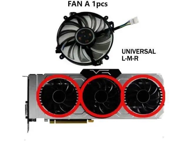 Alt view image 3 of 6 - Graphics Card Cooling Fans Suitable forPNY GTX 1070 1080 XLR8 8GB Gaming Series Desktop FD7010H12D 75mm 12V 0.25A 4Pin Video Card Cooler Fans GPU Fan (Fan-A)
