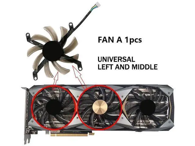 Alt view image 4 of 5 - Graphics Card Cooling Fans Suitable for MAXSUN RTX 2080 2080ti Wind OC V2 Series Desktop T129215SU 85mm 12V 0.50A 4Pin Video Card Cooler Fans GPU Fan (Fan-A)