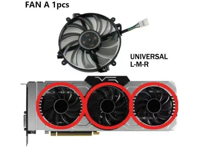 Alt view image 3 of 6 - Graphics Card Cooling Fans Suitable forPNY LEADTEK Manli GTX 1070 1070ti 1080 Series Desktop FD7010H12D 75mm 12V 0.25A 4Pin Video Card Cooler Fans GPU Fan (Fan-A)