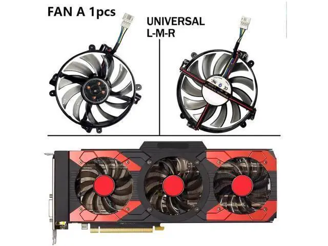 Alt view image 4 of 6 - Graphics Card Cooling Fans Suitable forPNY LEADTEK Manli GTX 1070 1070ti 1080 Series Desktop FD7010H12D 75mm 12V 0.25A 4Pin Video Card Cooler Fans GPU Fan (Fan-A)