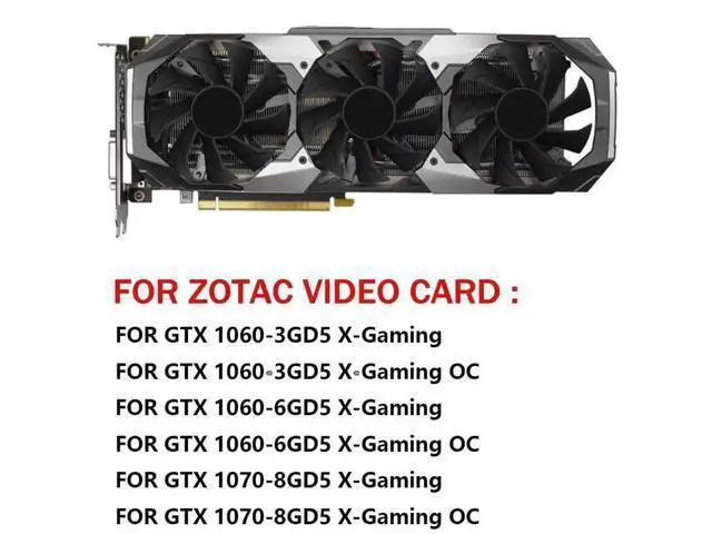 Alt view image 4 of 6 - Graphics Card Cooling Fans Suitable forZOTAC GTX 1060 1070 D5 X Gaming OC M3 Series Desktop CFM10012H12SPA 87mm 12V 4Pin Video Card Cooler Fans GPU Fan (Fan-B)