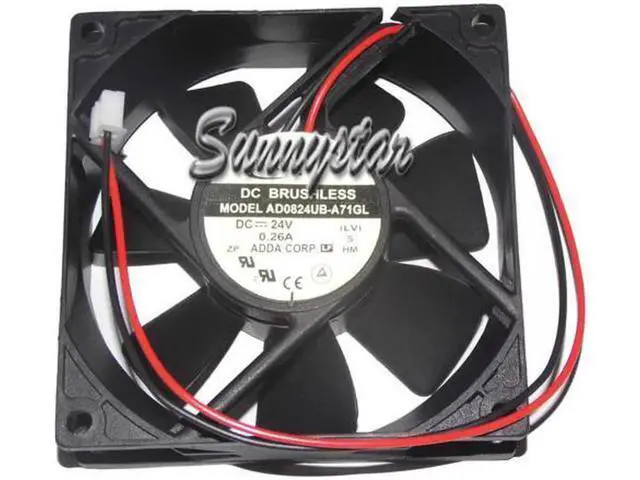 Alt view image 3 of 4 - for ADDA 8025 AD0824UB-A71GL Dual balls Bearing DC 24V 0.26A 2 wires 2 pins 8CM case fan inverter axial cooler